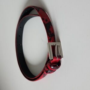 TOLEDANO | leather belt snakeskin red black sz M